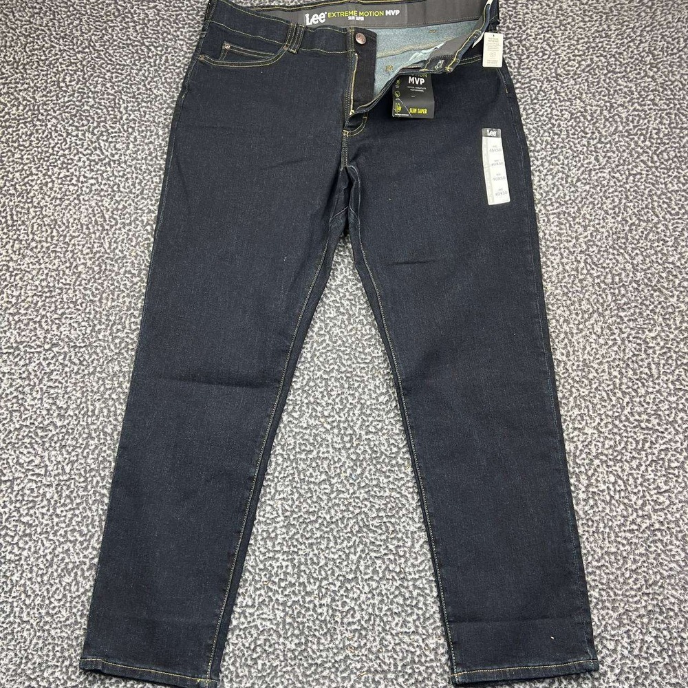 Lee Extreme Motion MVP Jeans Men 40x30 Rinse Dark Wash Slim Taper New